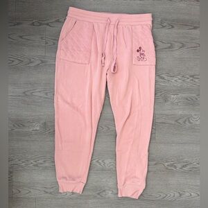 Pink Jogger Pants with Embroidered Detail